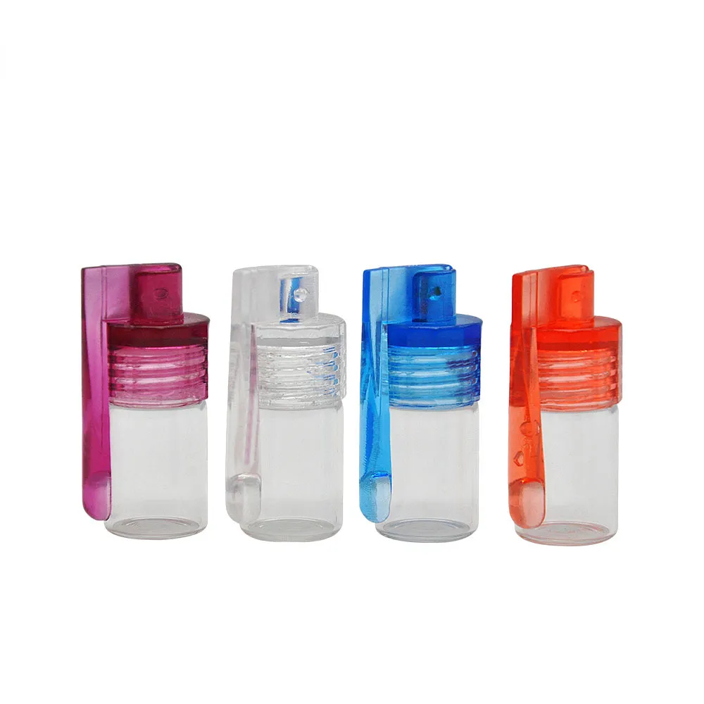 Glas Pill Box 36mm Acrylglas Schnupftabakkugel Rakete Snorter Glas Löffel Pillen Box Container Wachs Jar leicht zu tragen