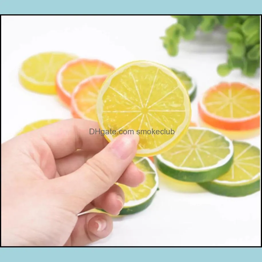 Decorative Flowers & Wreaths Festive Party Supplies Home Garden Drop Delivery 2021 15 Artificial Fruit Slices Orange Lime Prop Lifelike