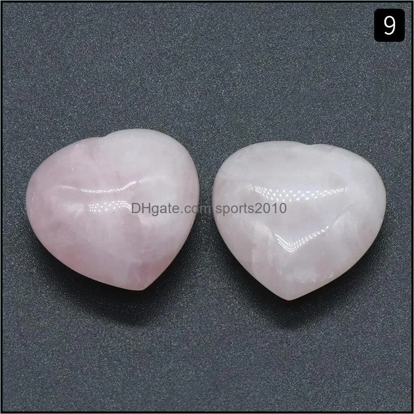 25mm heart stone amethyst rose quartz topaz agate natural stone plant ornaments chakras yoga pieces stones jewelry making accessories sports2010