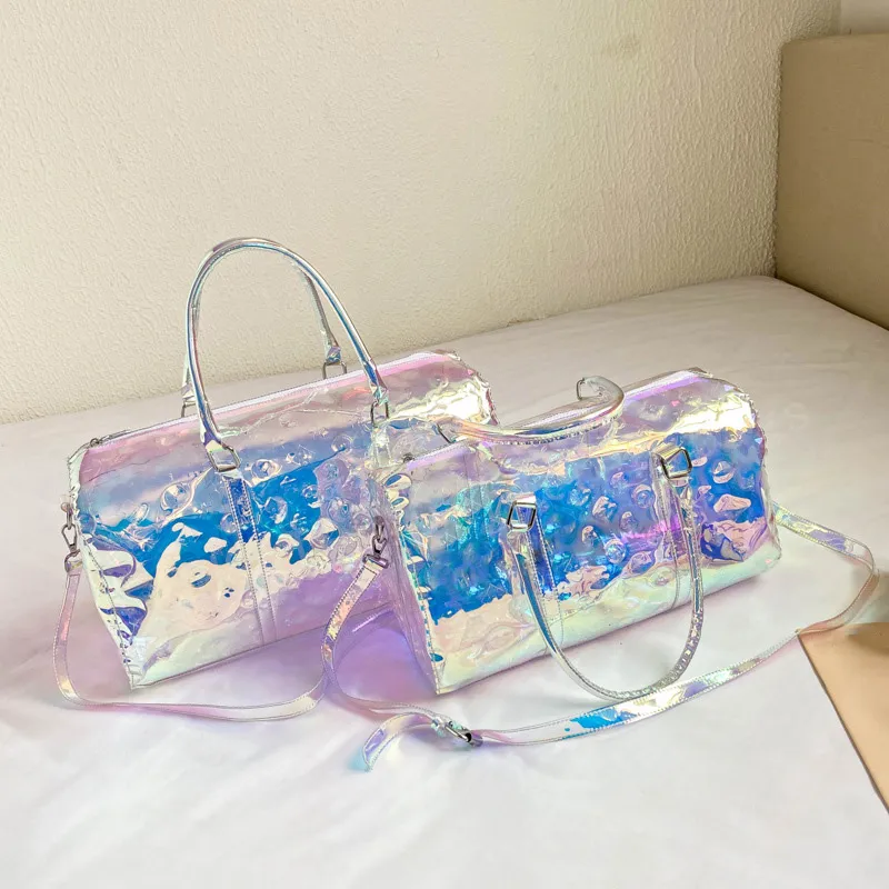 PVC New Tote Bags Designer Summer feminino Transparente Transparente Bolsas holográficas a laser com alça de ombro Carteiras de bolsa de praia Designers de compras crossbody