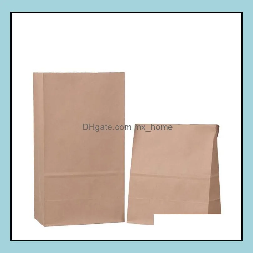 2000 pieces of japanese kraft paper oil-proof food bag square bottom disposable take-out storage bread packaging bags size 150*90*270mm