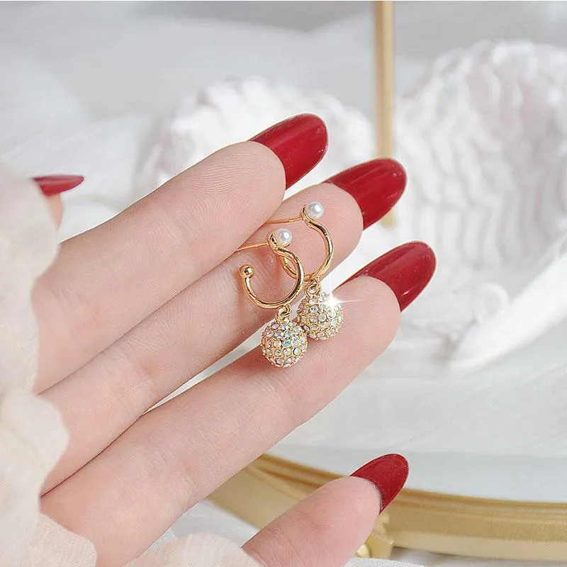 Clip-on Screw Back 14K Elektrisch Vergulde Echt Gouden Oorbellen Kleur Vol Diamant Prachtige Luxe Sieraden Dagelijks Temperament Amulet Modieus Oorbel
