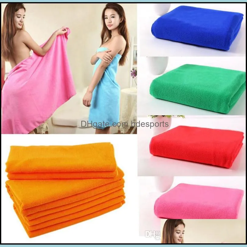 Towel Home Textiles Garden Superfine Microfiber Bath Towels Beach Drying Washcloth Shower Travel Big For Adts Tool 70X140Cm Kka1406 Drop D