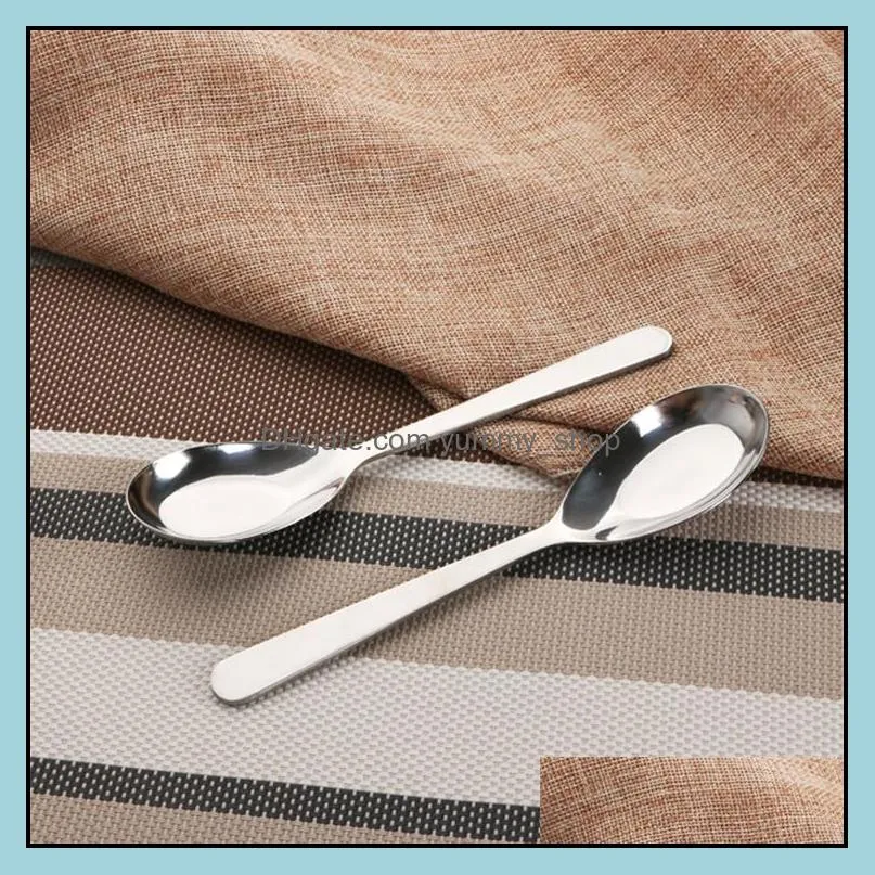 wholesale 304 stainless steel spoons soup spoons high quality heavy duty glossy polish metal dinner spoons