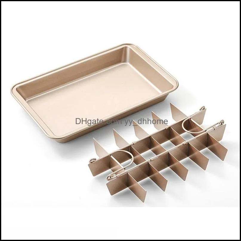 bakeware 18 cavity stainless steel detachable baking tools square lattice non-stick chocolate bread cake mold baking pan vtky2235