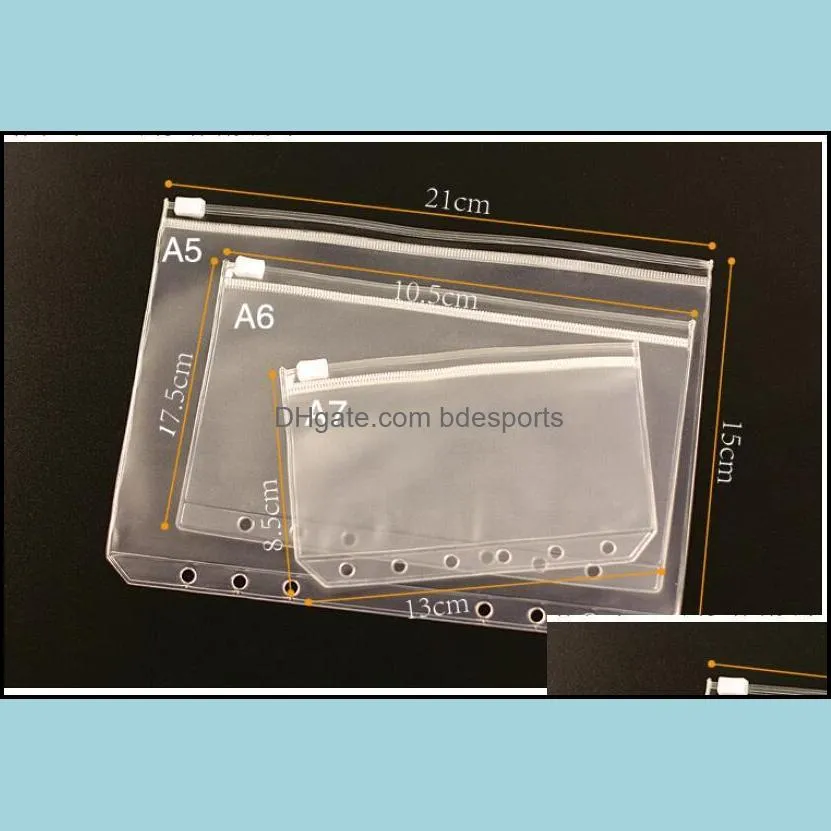 ペンシルバッグケースオフィス学用品ビジネス産業用透明なPVCストレージバッグジッパートラベラーズノート日記デイプランナーc