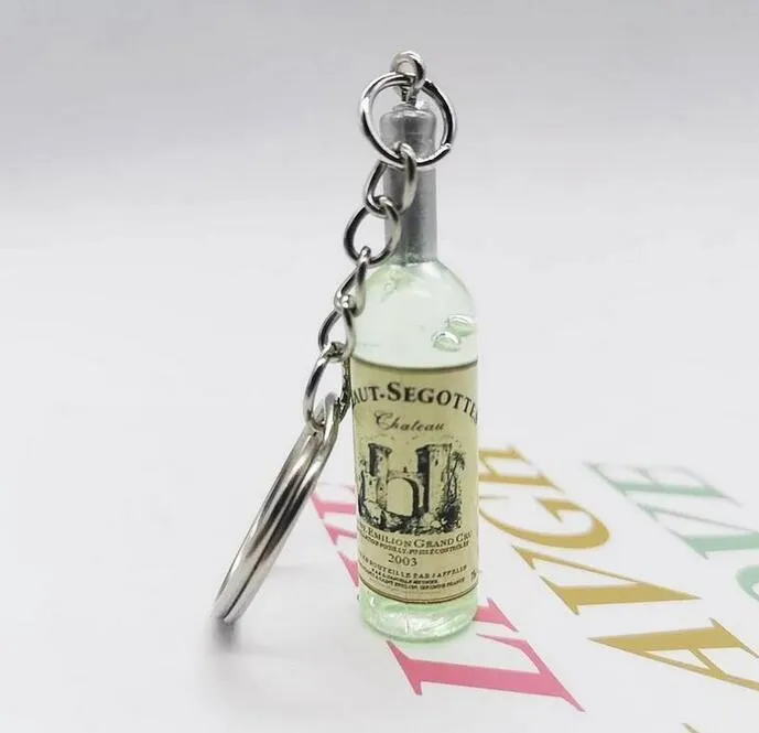 Creative wine bottle keychain pendant simulation bottles key chain bag ornament craft gift wholesale