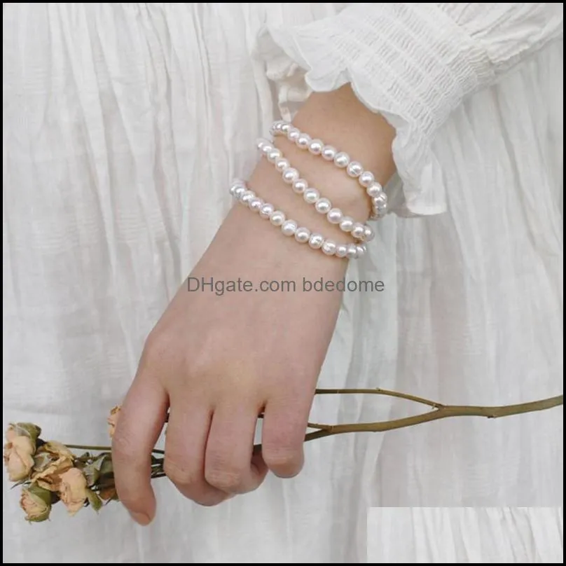 bangle freshwater pearl bracelet natural for girls jewelry women fashion simple party wedding jewelr s3t6