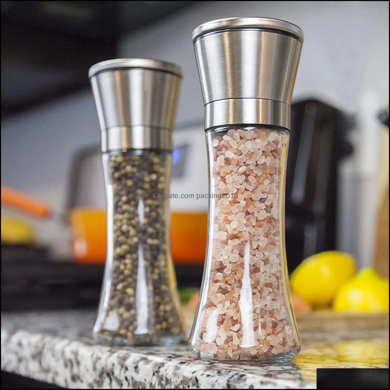 stainless steel pepper grinder household manual grinder kitchen glass grinder bottle pab15103