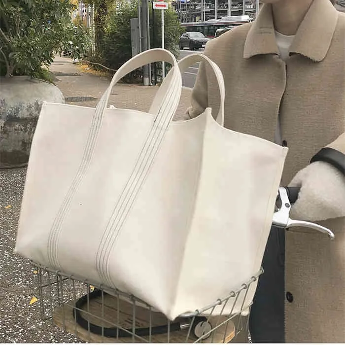 2022 Luxury Brand Bag Fashion Canvas Bags Shopping Handväskor Lady Women Girl Large Size Handväska Märken Casual Tote Shoulder