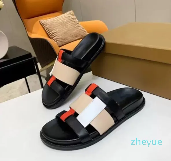 Patchwork buckle shop flat sandal