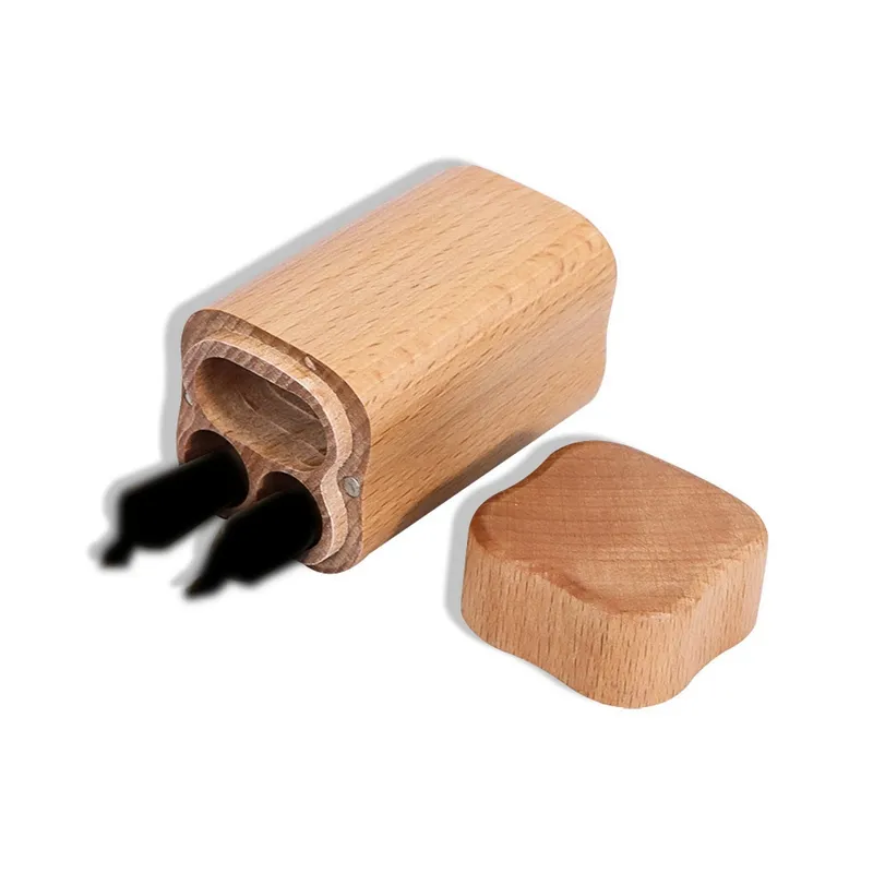 Smoking Natural Wood Dry Herb Tobacco Preroll Rolling Roller Cigarette Holder Separate Stash Case Portable Wooden Storage Cigar Container Lighter Box Jars DHL