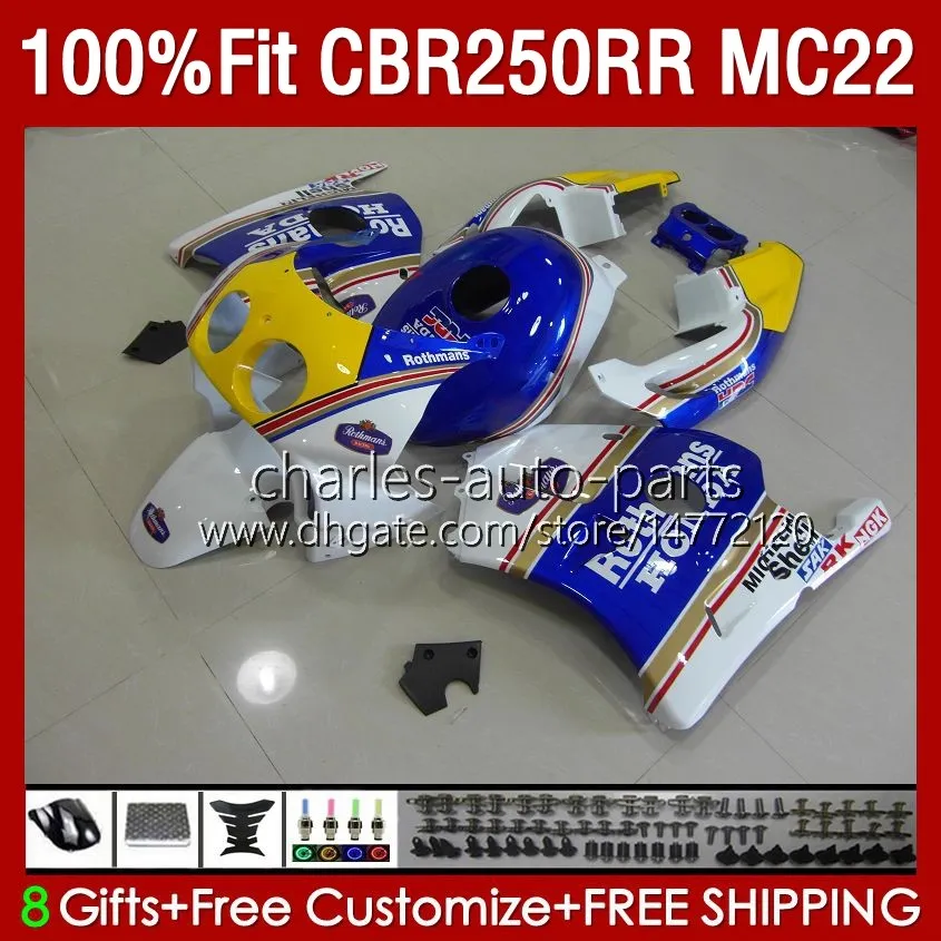 Blue Rothmans Injection Fairings For HONDA CBR250RR 250RR 250 RR 1990 ...