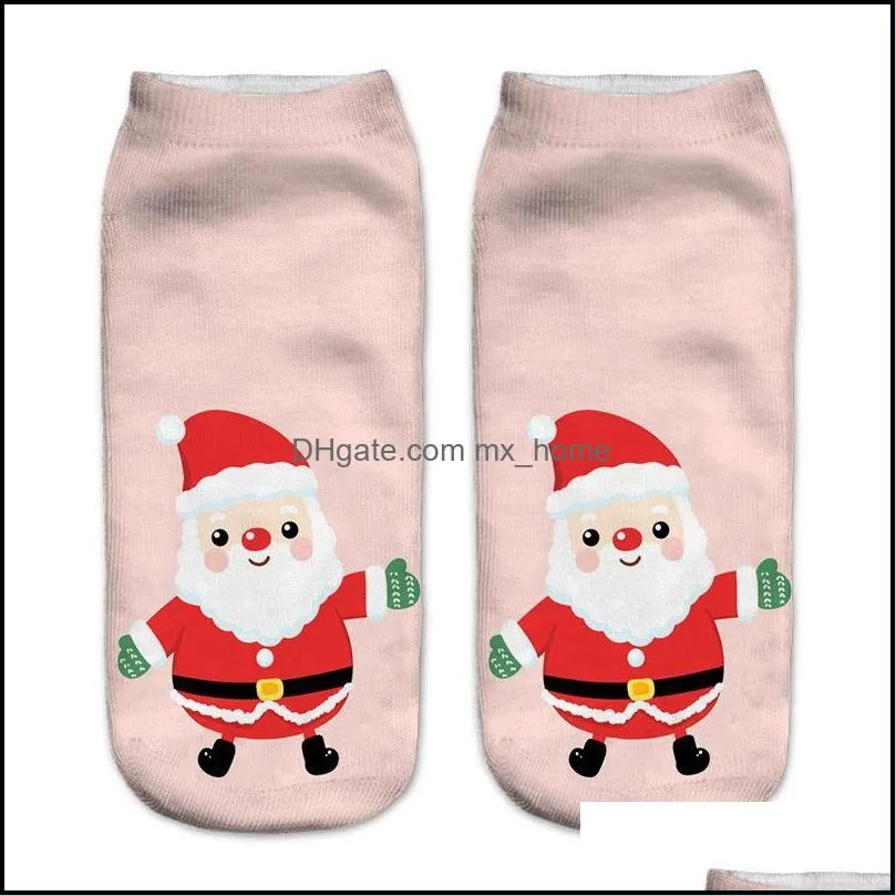 xmas halloween printed socks for santa claus reindeer decorations pumpkin 3d soft texture short boat sock christmasdecorations cartoonsock