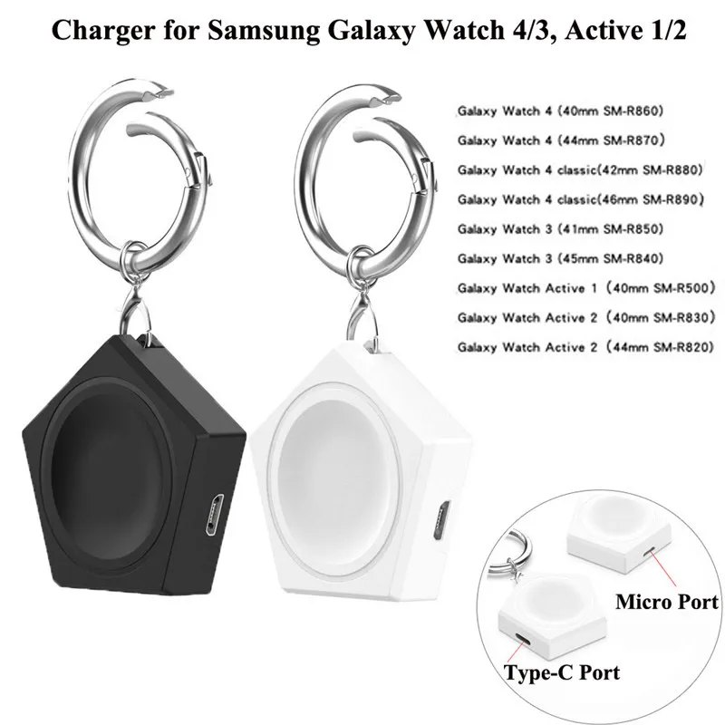 Caricabatterie magnetico portatile Mini Type c Micro Watch per Samsung Galaxy Watch4 Watch3 Active Active2 Smartwatch Caricatore portachiavi caricabatterie wireless