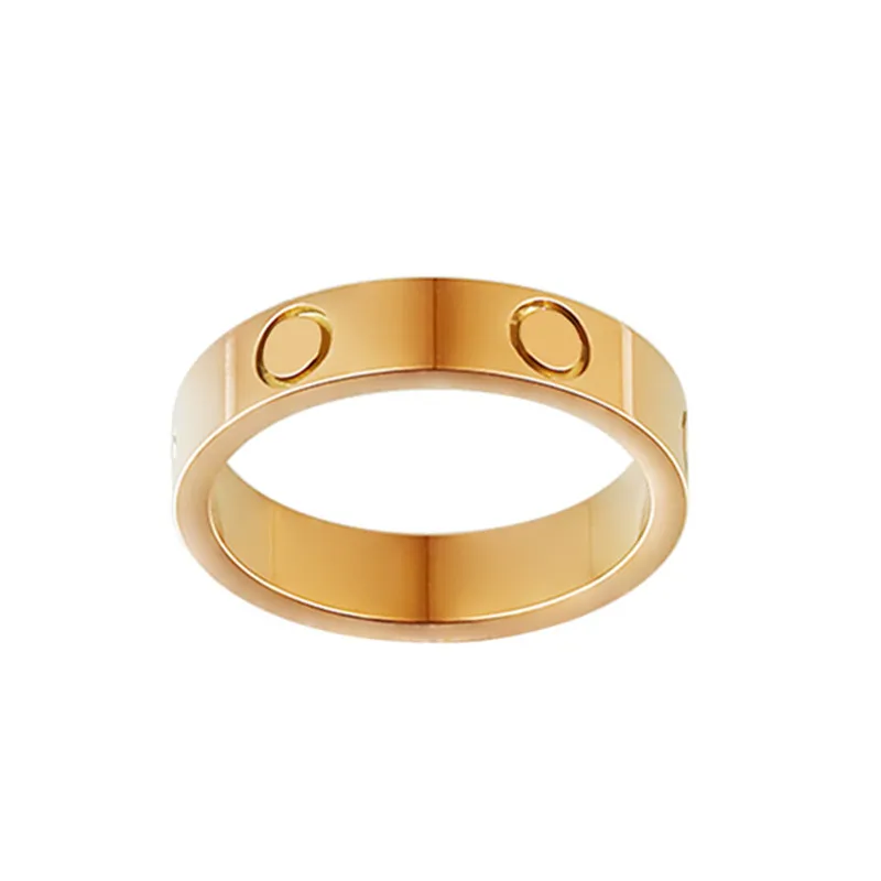Anillos de amor de alta calidad para hombres Mujeres Afecto Eternal Diseñador Ring Band Zircon Titanium Steel Luxury Fashion Fashion Exquisite Mens Silver Gold Ring Jewellery