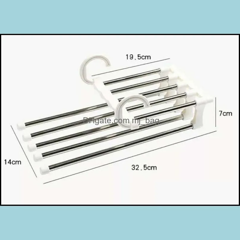 stainless steel pants hangers jeans clothes organizer folding storage rack space saver storage rack for hanging