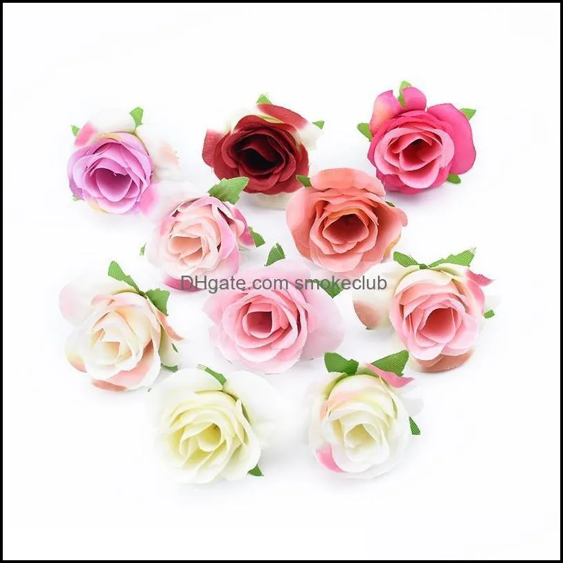 10pcs Wedding Bride Holding Flowers Silk Roses Head Christmas Decorations For Home Diy Gifts Decorative Wreath Artificia jllUWC