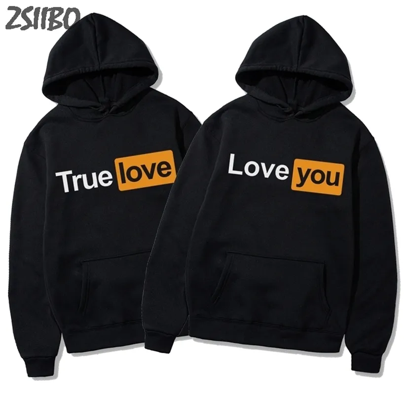 Herren Hoodies True LoveLove you Letters Funny Print Harajuku Casual Herren Sweatshirts Männlich Hoodie Frauen Unisex Streetwear HipHop 220325
