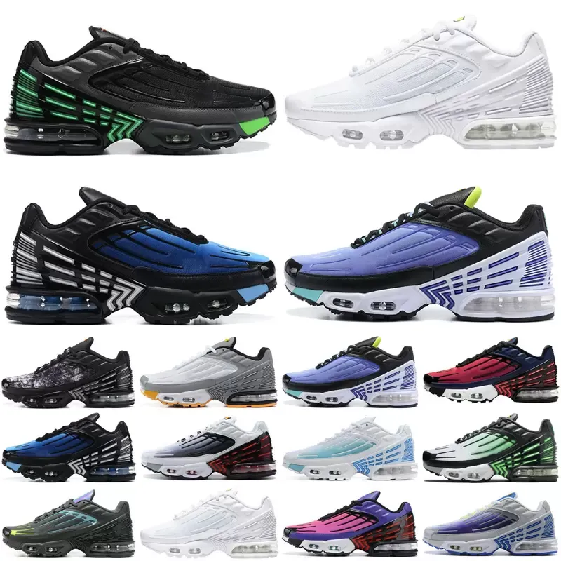 TN Plus 3 Mannen Running Schoenen TNS Tnplus Ultra Triple Black White Laser Blue Mens Trainers Sport Sneakers Lopers