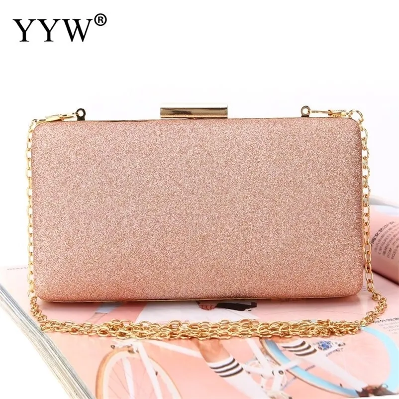 Evening Bag Diamond Sequin Female Crystal Day Clutches Wedding Party Banquet Box Chain Bags For Women 220630