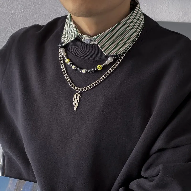 Aprilwell Punk Multi Layered Flame Choker Pendant Necklace For Men And Women Gothic Pearl Dice Resin Emo Choker With Cuban Chains Unique Jewelry Gift From Daisywear 9.67 DHgate.Com