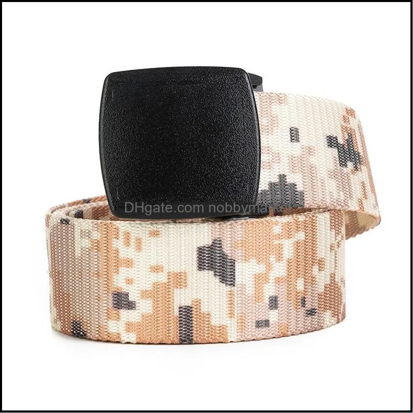 Belts Cavas Belt Camouflage Pattern Outdoor Nylon Waistband Woven Trouser (4Colors 110-140cm Length 3.8cm Width)