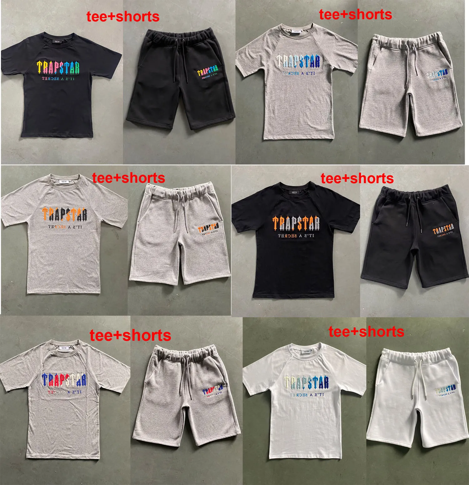 Trapstar Summer Man Tasarımcılar Kıyafetler Kısa Tişörtler Trailsuit Erkek Kadın Nakış Tees Şortlu Sport Tişört