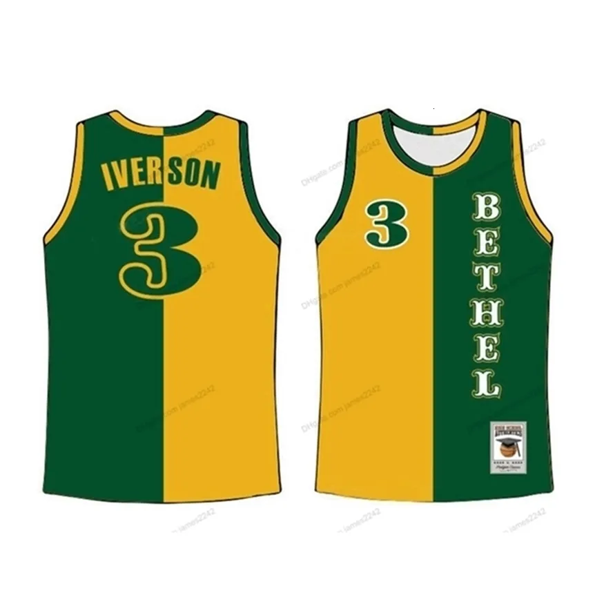 Nikivip Custom rétro Allen Iverson # 3 Bethel High School Basketball Jersey Edition Stitted Size S-4XL TOUT NOM ET NUMÉRIEL