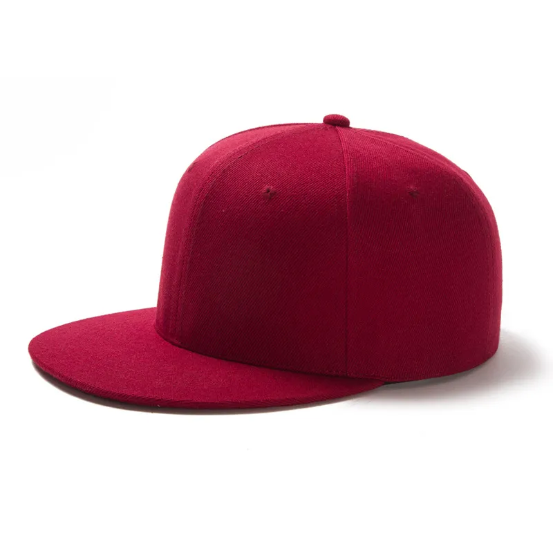 Fashion Solid Color Baseball Cap dla mężczyzn kobiety unisex zwykły splot płaski brzeg hip hopowy kapelusz wszechstronny akcesoria HCS109