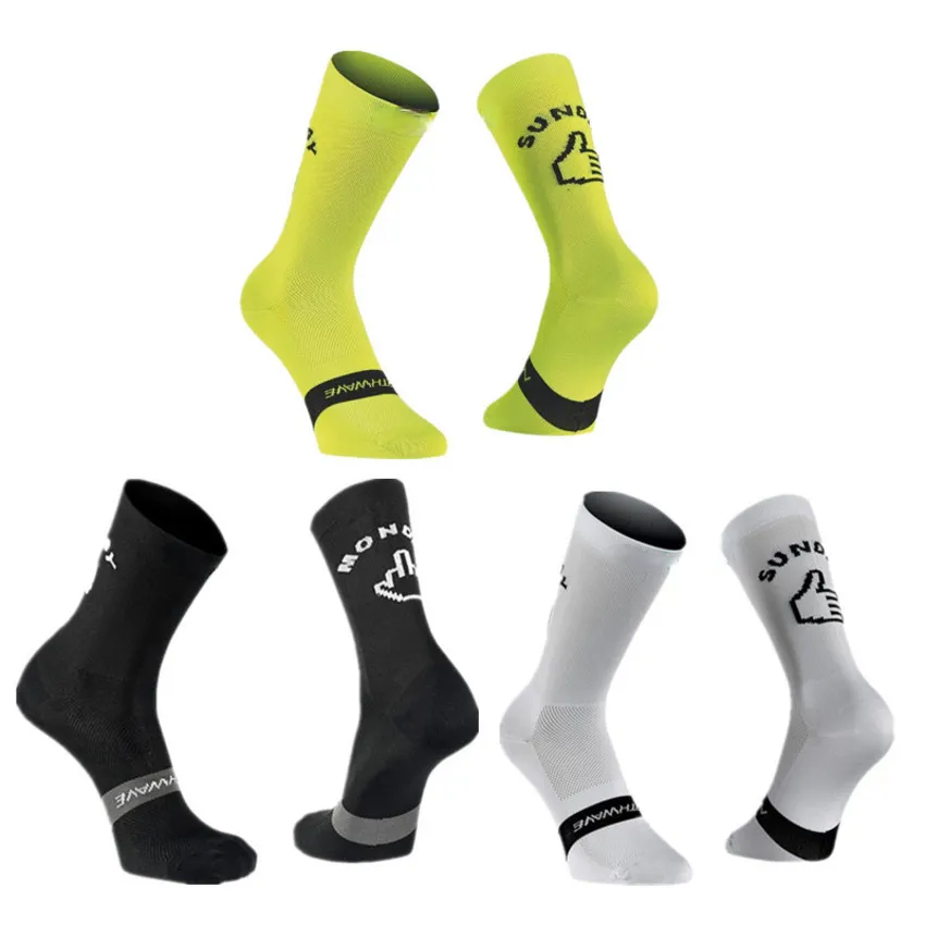 Sport Running Cycling Socks Monday Sunday Breathable Road Bicycle Socks Men Women Bike Socks