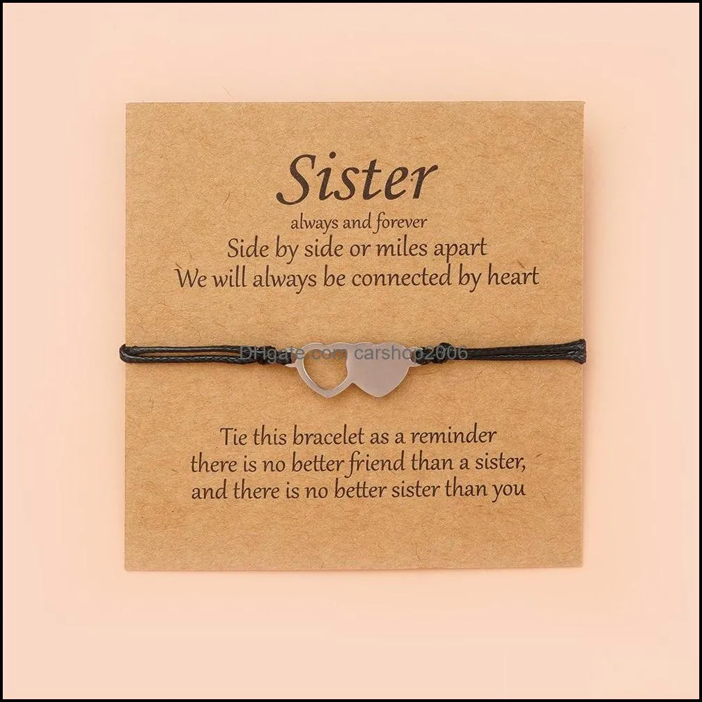 link, chain sisters adjustable heart shaped wish bracelet the gift for two interlocking bracelets women daughter