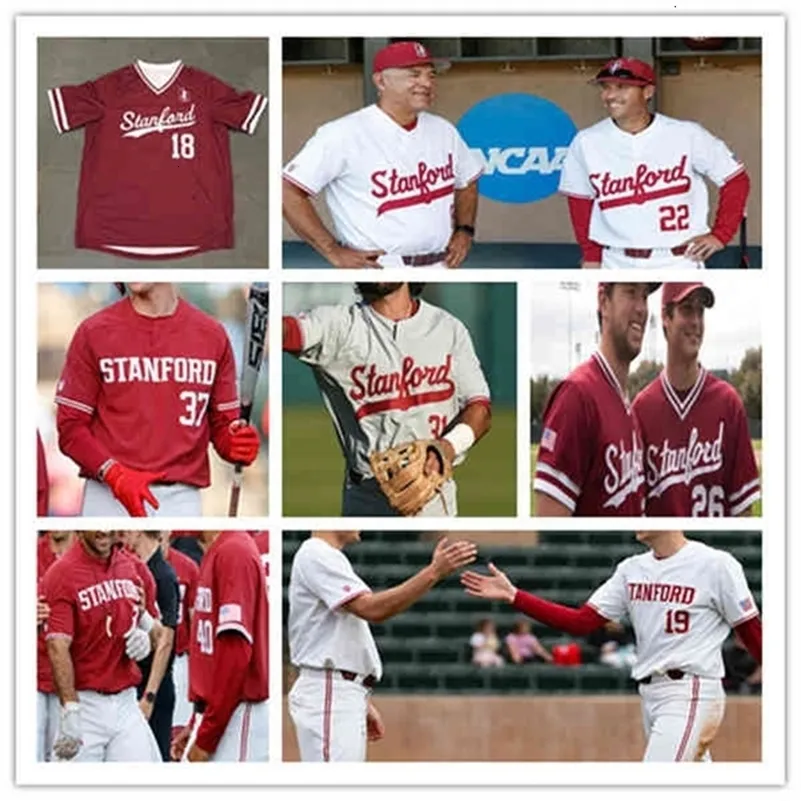 Chen37 Ncaa 2020 Stanford Cardinal Baseball-Trikot Max Meier Nicolas Lopez Brett Barrera Zach Grech Quinn Mathews Nick Brueser Tim Tawa 4XL Custom