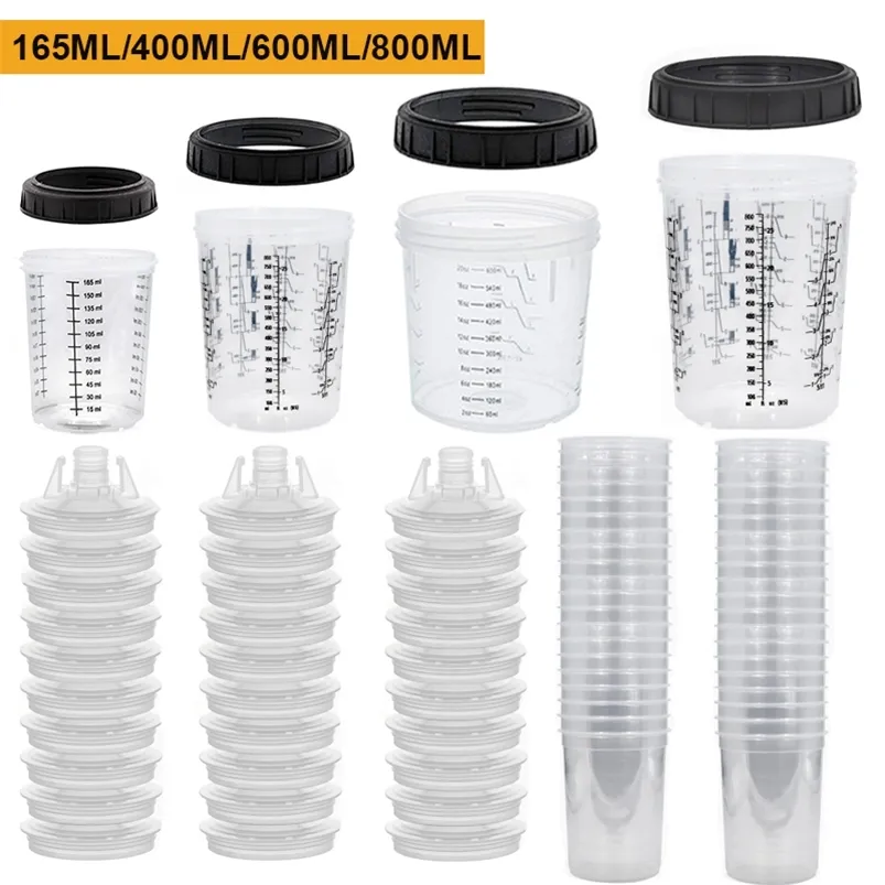 165ml/400ml/600ml/800ml Püskürtme Tabanca Boya Tankı Boya Püskürtme Tabancası Karıştırma Kupası Temiz Tek Kullanımlık Ölçüm Kupası Tipi H/O Hızlı Kupa 220815