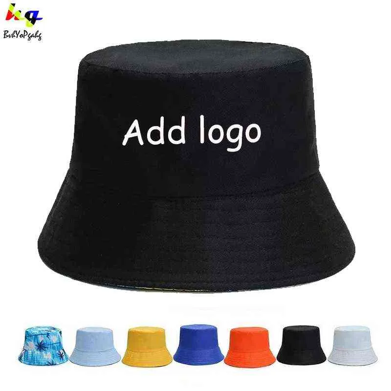 Customized/Designed Men's and Women's Double Sided Bucket Hat Printing Summer Casual Shade Team/Advertising Cap Y220420