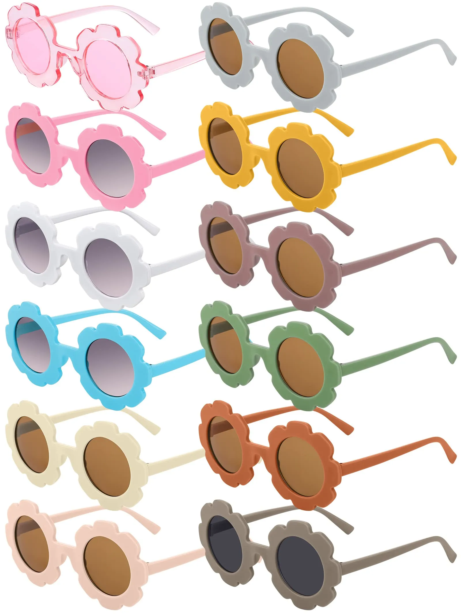 Lunettes de soleil pour enfants Cadres ronds en forme de fleur Enfants Party Favor Garçons Filles Mignon Piscine Plage Lunettes de plein air amaNX