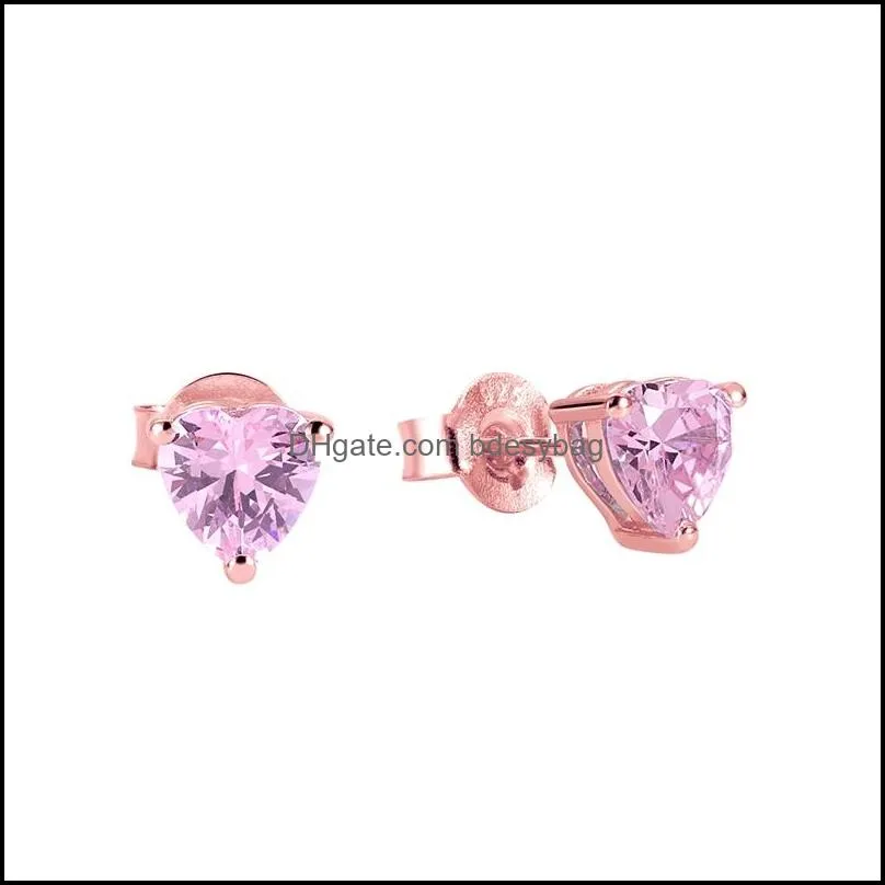 ailin customized birthstone love heart silver fashion jewelry personalized earrings for women