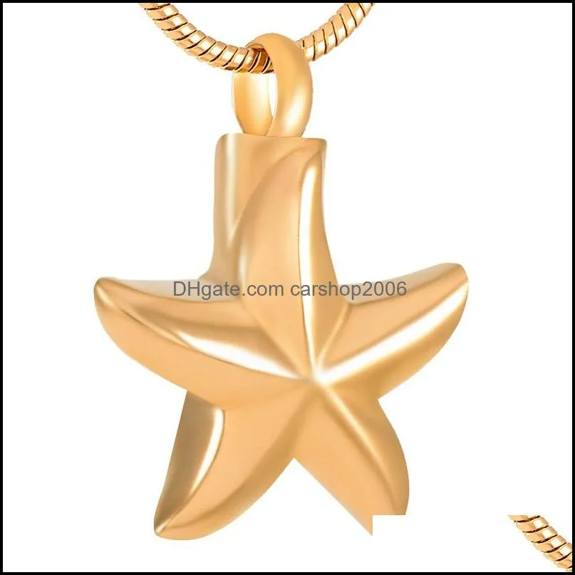 Chains Cremation Ashes Jewelry Star-shaped Necklace Pendant Deep Hole Front And Back Free1