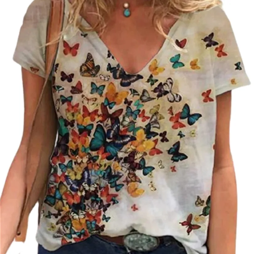 3D dames t -shirts korte mouw oversized zomers tee losse casual basi tops vrouwelijke vneck street tshirt 5xl top 220527