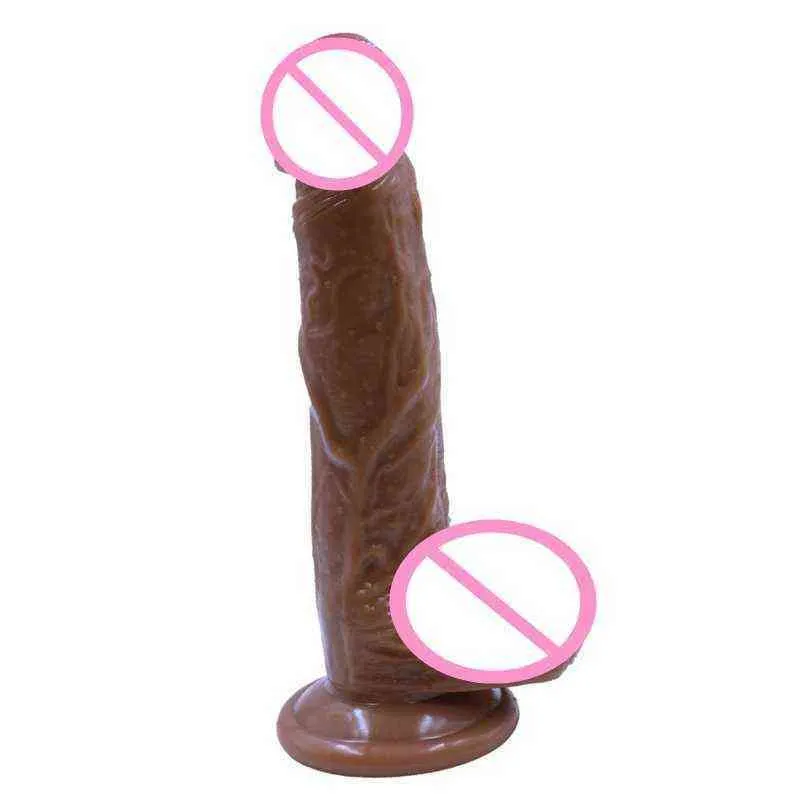 Nxy Dongs Dongs Realistico Ventosa Dildo Simulazione Penile G Spot Stimolazione della prostata Masturbatore femminile Coppie Preliminari Flirt Toy 220426