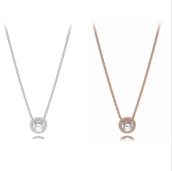 nouvelle qualité sterling argent disque pendentif collier boîte d'origine pandora cz diamant lune pendentif chaîne n collier couple mode bijoux cadeau