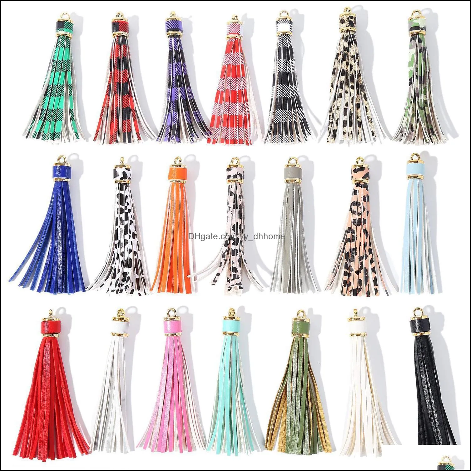 Party Favor Event Supplies Festive Home Garden Ups Tassel Card Bag Pendant Jewelry Fringe Solid Plaid Leopa DHE2R