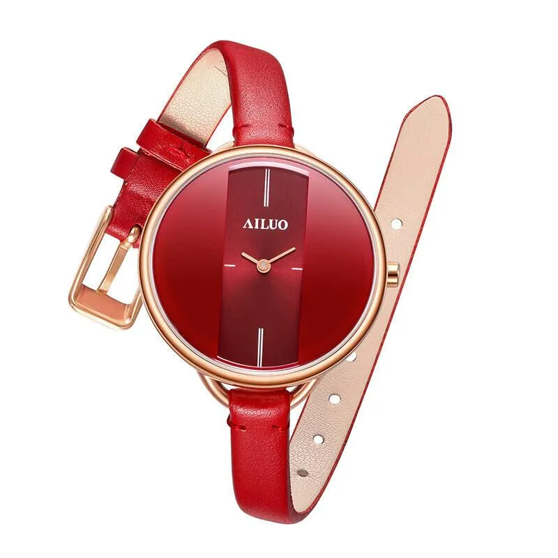 Начатые часы France Ailuo Women Watches Japan Miyota Quartz Watch 7,7 мм ультра-тонкие сапфирские дамы Relogio fominino A7618Wristwatches