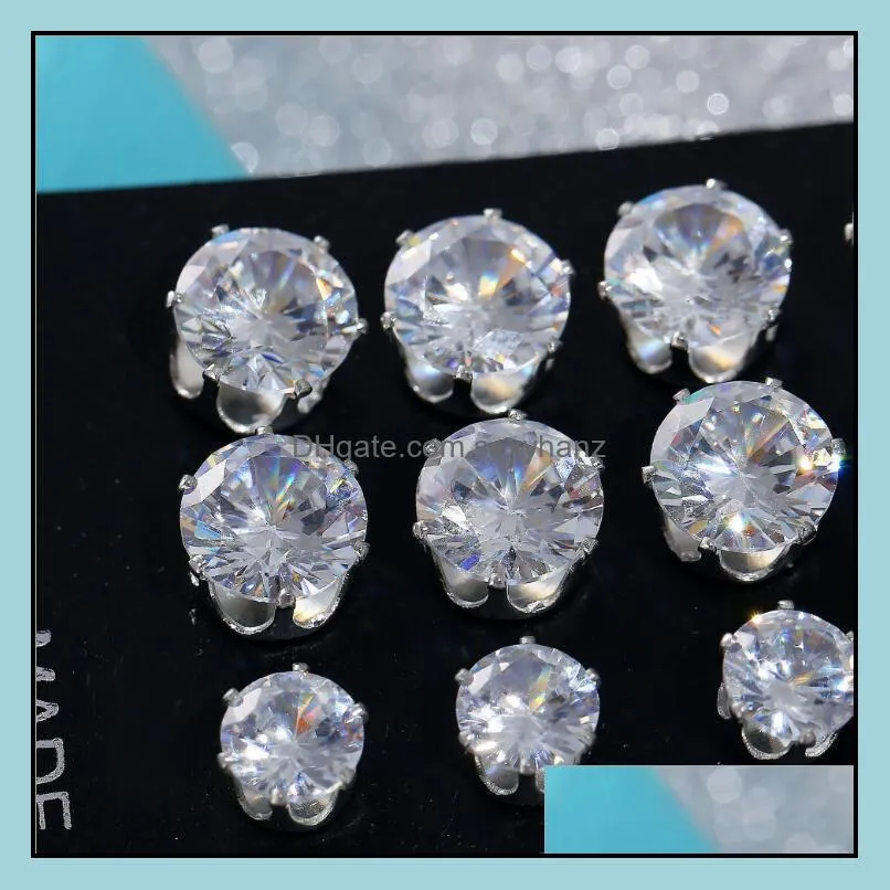 12pairs/set silver stud earrings jewelry for women girl party gift hot sale crystal earrings wholesale free shipping - 0803wh