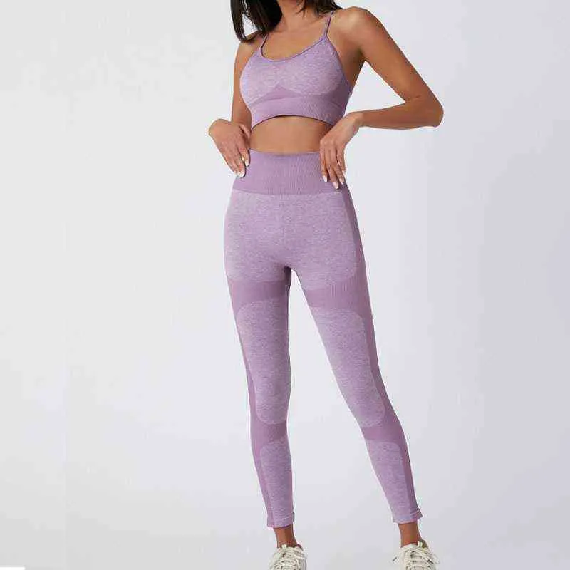 Pièce Femmes Yoga Ensemble Sans Couture Fitness Costume D'été Gym Vêtements Shorts D'entraînement Crop Top Sport Chemise Taille Haute Leggings J220706