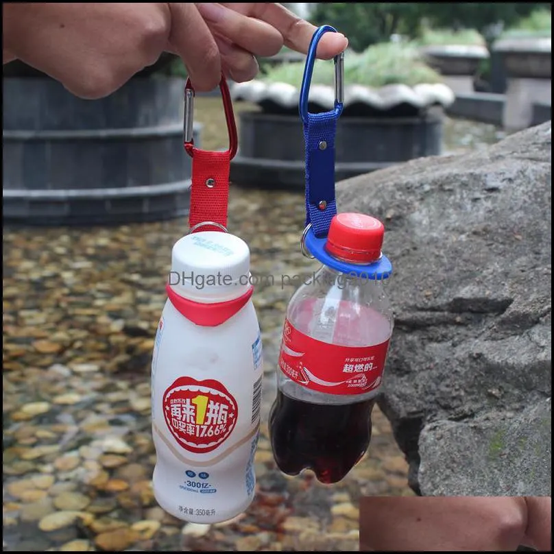 water bottle holder with hang buckle carabiner clip key ring fit cola bottle shaped for daily outdoor use rubber carrier vt0480