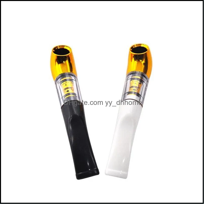 7mm Mini Filter Pipe Metal Silicone Plastic Smoking Pipes Portable Smoke Accessories 2 Color New Arrival 1gl E1