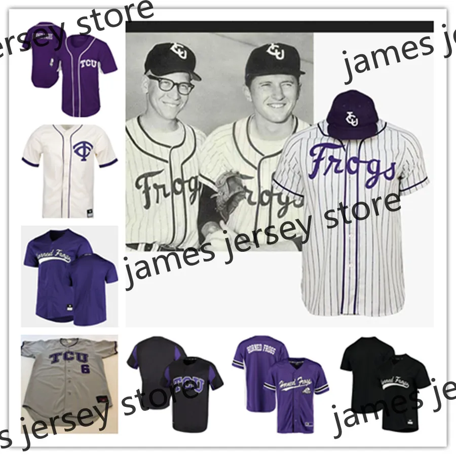 2022 NCAA Custom TCU Horned Frogs Baseball Jersey 7 Josh Watson 4 ...
