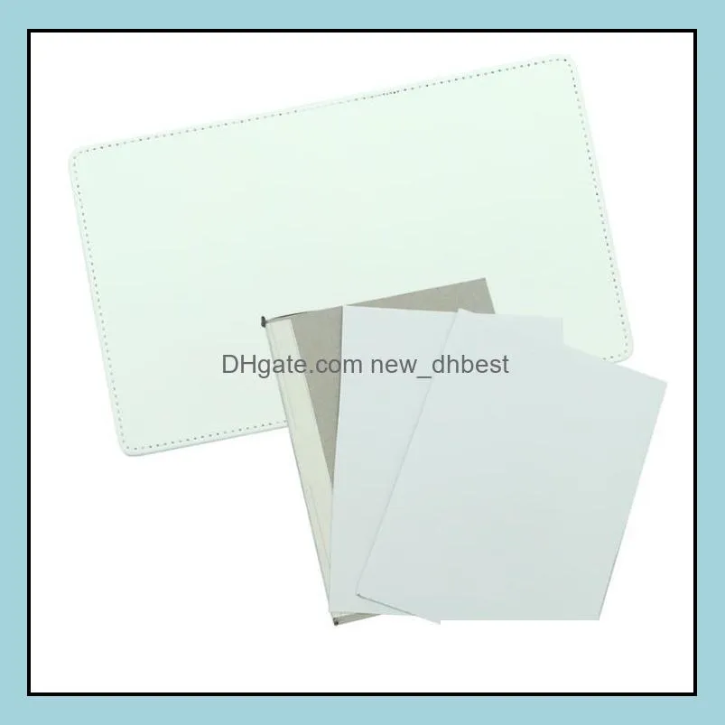 Notepads A6 Sublimation Journals with Double Sided Tape Thermal Transfer Notebook DIY White Blanks Faux Leather Journal SN2156