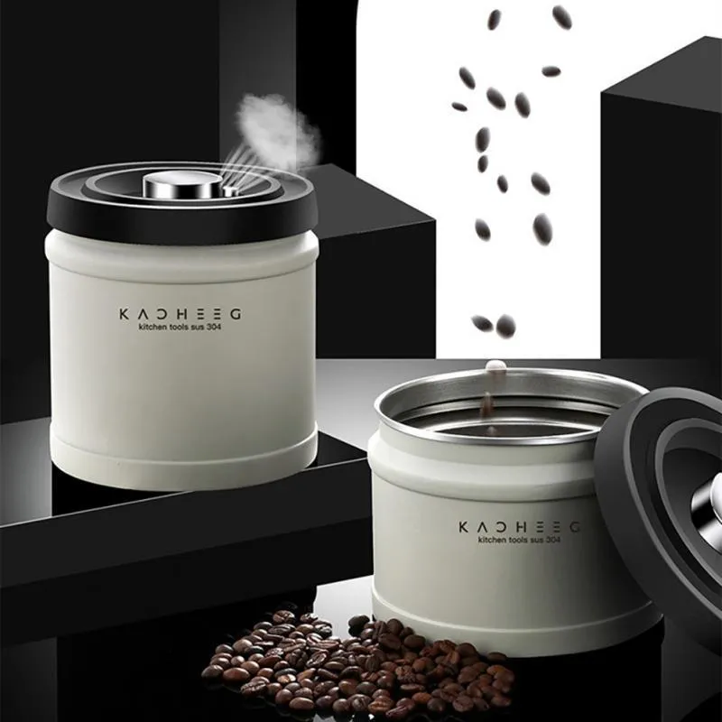 Boîtes scellées sous vide Conteneur de café hermétique Poudre de grains de café Thé Lait en poudre Réservoir de stockage Boîte de stockage en acier inoxydable Stockage CX220413